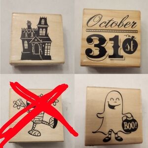 Craftsmart rubber stamps halloween october 31st haunted house ghost spooky